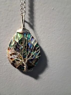 Wire-Wrapped Multicolor Pendant Necklace